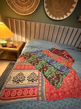 Kantha Quilts 85X55 INCHES SIZE 100% COTTON WORK STICHED MADE IN INDIA